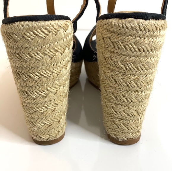 Steve Madden Women's Radley Espadrille Wedge T-Strap Peep Toe Sandal in Black - Picture 12 of 16